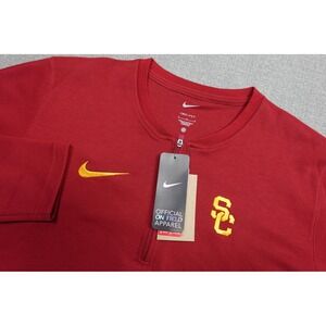 USC Trojans Pullover Mens Large Red NIke NCAA Football Dri-FIT Long Sleeve